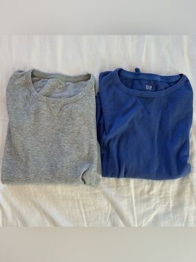 GAP Long Sleeve Thermal Tops in Gray and Blue